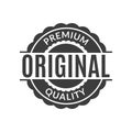 Original and Premium quality rubber stamp or seal. Round vintage label, emblem or badge. Vector illustration. Royalty Free Stock Photo